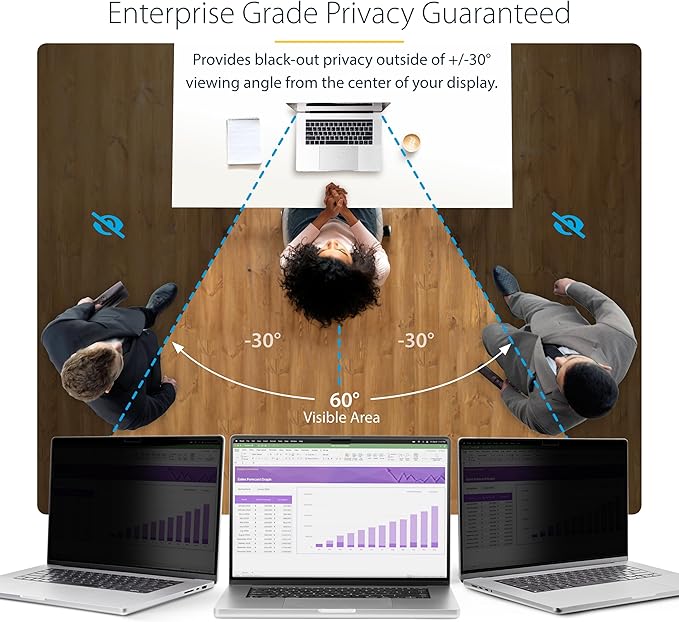 StarTech 16-inch MacBook Pro M1 M2 M3 M4 M5 Magnetic Laptop Privacy Screen, Reversible Anti-Glare Matte,Glossy Sides, Privacy Filter