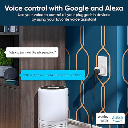Wyze Plug, 2.4GHz WiFi Smart Plug, Works with Alexa, Google Assistant, IFTTT, No Hub Required, Two-Pack, White