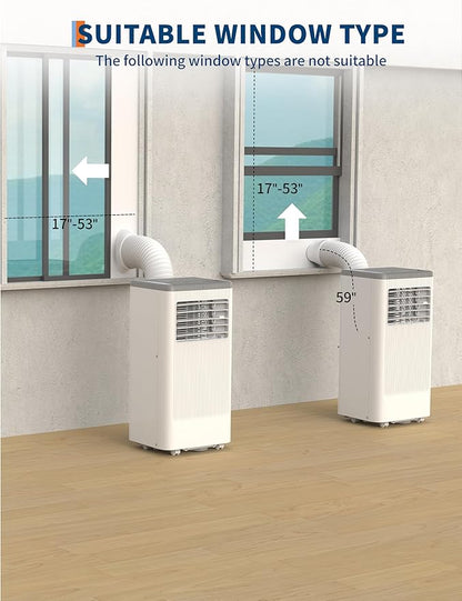 GarveeLife Portable Air Conditioners, 8,000 BTU for Rooms up to 350 Sq.Ft., Smart Compact AC Unit with Cooling, Dehumidifier, Fan, Remote Control and Window Kit, White