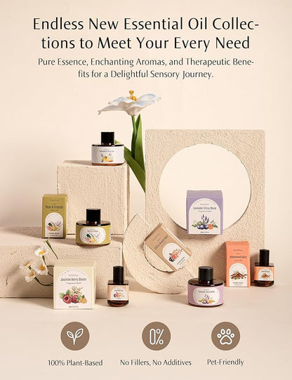 SF101S Pro Smart Plug in Air Freshener for Home, Waterless Essential Oil Diffuser, Aromatherapy Home Diffuser, 120-Day Natural Aroma Mist – Free 30ml Citrus Grove & Spiced Lotus (Sky Blue)