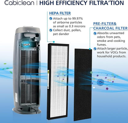 FLT4825 HEPA Filter B Replacement Compatible with G-guardian Air Purifier Models AC4825 AC4300 AC4800 AC4850PT AC4900CA AC4820 AP2200CA with 8 Activated Carbon Pre-Filters