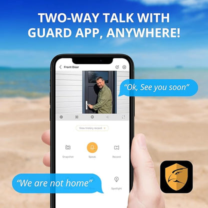 Defender AI Powered 4K Guard Pro 8MP WiFi 6, Plug-in Power Wireless Security Camera Outdoor, with Smart AI Human Detection, Bluetooth, Two-Way Talk, Works w/Guard App, 3 Pack