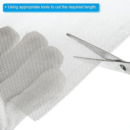 PATIKIL 40" L x 16" W Woven Wire Mesh, 30 Mesh 304 Stainless Steel Air Vent Filter Screen with Gloves for Window Security Vent Cover Filtration Animals Fence
