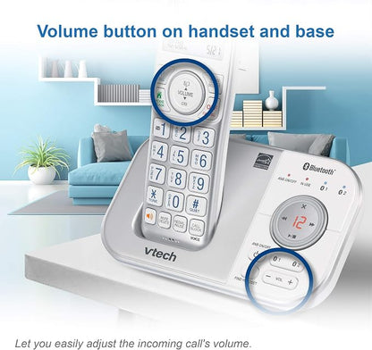 VTech VS112-27 2 Handset Cordless Phone with Answering Machine, Call Blocking, Caller ID, Intercom and Connect to Cell