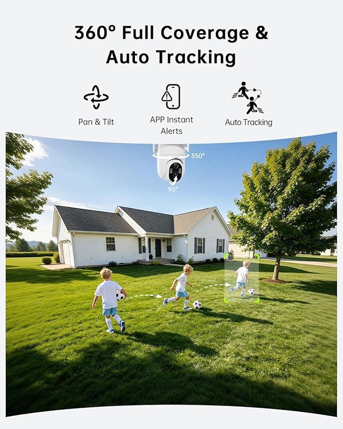 ELYSOO 4K Solar Security Cameras Wireless Outdoor Home System, 4-Cam Kit