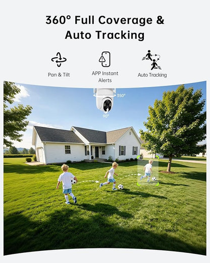 ELYSOO 4K Solar Security Cameras Wireless Outdoor Home System, 4-Cam Kit