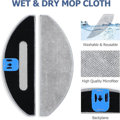 6 Pack Replacement Mop Pads for irobot Roomba Combo i5 & j5 Series i5+ j5+ Robot Vacuum Cleaner Mop Pads Combo Microfiber Cleaning Pads, Replacement Accessories