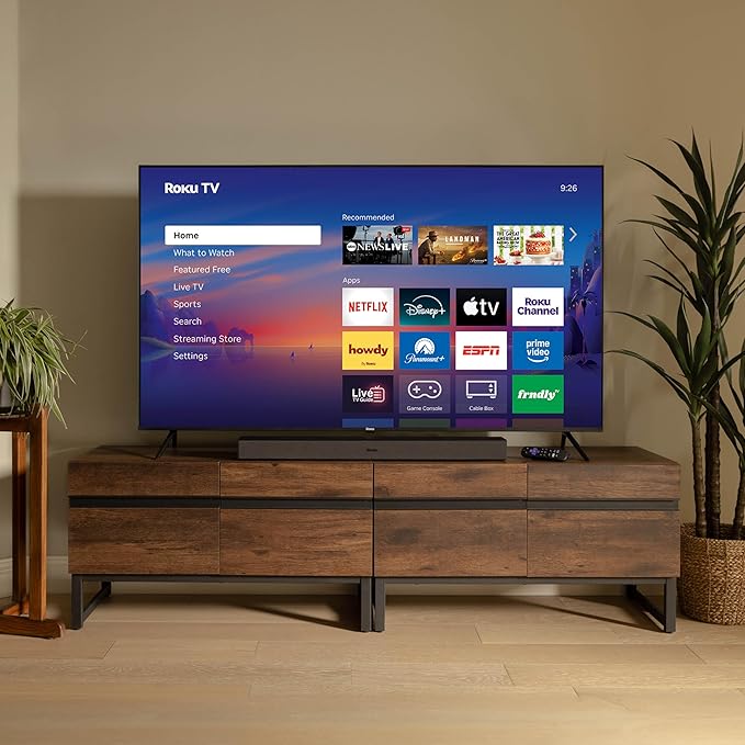 Roku Smart TV 2026 – 65-Inch Select Series, 4K QLED TV – Roku TV with Voice Remote – Flat Screen QLED Television with Wi-Fi for Streaming Live Local News, Sports, & Movies – Bluetooth Headphone Mode