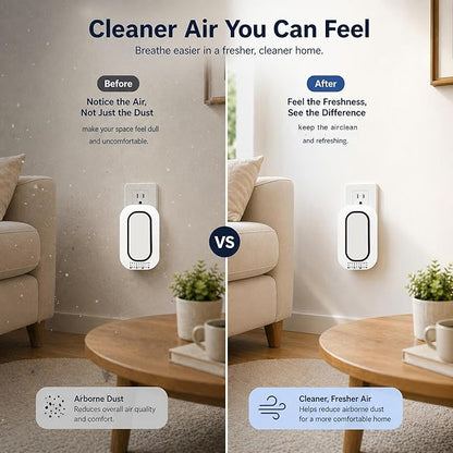 6Pack Negative Ion Air Purifier Plug in,Ionic Air Ionizer for Home Bedroom Office,Mini Air Purifier for Pets Smoke Dust,Ultra Quiet <20dB Low Energy 2W, Small Mini Air Freshener