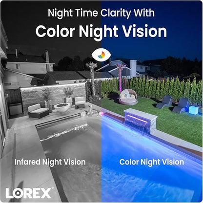 Lorex 2K Wi-Fi Floodlight Security Camera | White | 32GB MicroSD Card Included | No Monthly Fee | Color Night Vision | Motion Detection | 2-Way Talk | Siren | IP65 Weatherproof | Adjustable LEDs