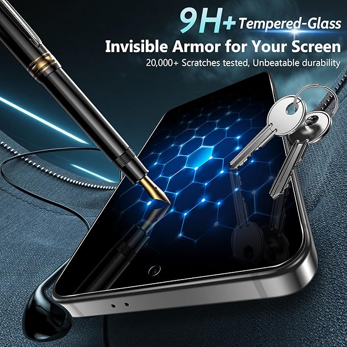 2 Pack for Samsung Galaxy S26 Plus Privacy Screen Protector Tempered Glass, Fingerprint Unlocking, 25° Anti Spy, Full Coverage, Case Friendly, Easy Installation