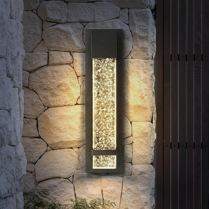 ASD LED 18" Bubble Glass Wall Light Fixture, Outdoor & Indoor Seeded Sconce | 3CCT, Waterproof, Dimmable, ETL Listed | 12W 500LM 3000-5000K 120V | Exterior Lantern, Porch Lighting | Black