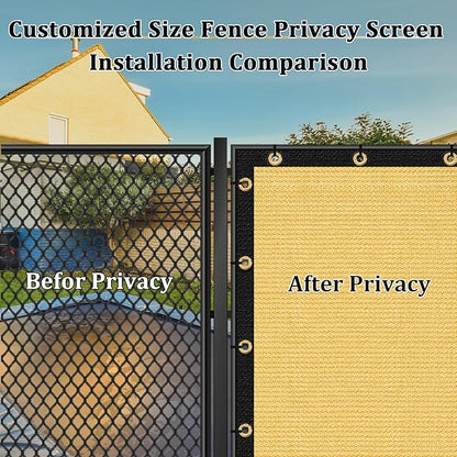Shade&Beyond 8'x6' Sand Privacy Screen Fence Cover 170 GSM Fencing Mesh Fence Panel for Wall Garden Yard Backyard Indoor Outdoor Home Decoration