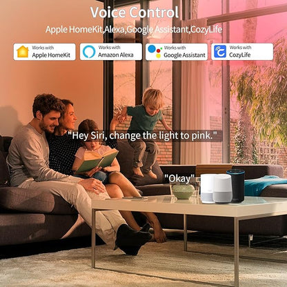 Smart Light Bulbs Work with Apple HomeKit, 16 Million DIY Colours GRBCW WiFi LED Light Bulb Multicolor WiFi and Blutoth Smart Bulbs Compatible with Siri, Alexa, Google Assistant 2 Pack