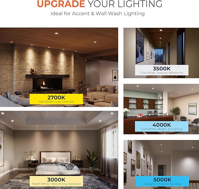 HALO RA 6-Inch Canless LED Recessed Downlight with Adjustable Gimbal, Selectable Lumens and Selectable Color Temperature Settings, Dim-to-Warm Technology, Damp Location Rated - RA6LS9FSD2W1EWHDM