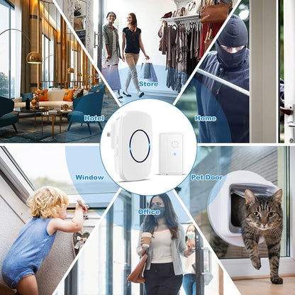FullHouse Door Chime When Door Opens, Wireless Door Sensor Entry Alarm