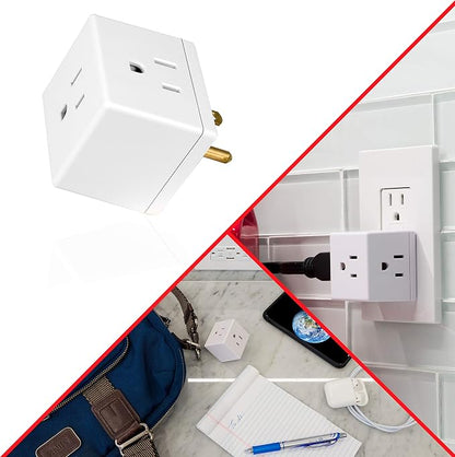GE Outlet Extender, 3 Outlet Multi Plug Wall Power Splitter (Pack of 5)