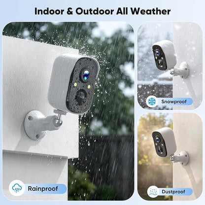 4MP Security Cameras Wireless Outdoor with Flexible Storage | Battery Powered Home Security Camera, AI Detection Wireless Security Camera, 2-Way Audio,Color Night Vision WIFI Camera