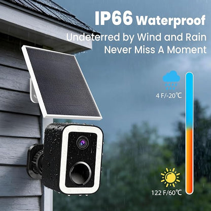 aidowocam Solar Power Outdoor Cameras Wireless Security Camera with Color Night Vision, WiFi 5G & 2.4G (2 Pack/Solar Panel)
