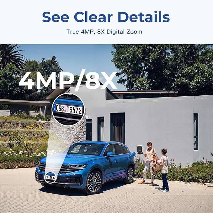 4MP Cameras for Home Security with Audio and Video, Indoor Security Camera for Baby Monitor, 2.4g/5g Outdoor Cameras for House/Pet/Baby, Plug and Play, Support 128G Card Storage (Not Included), Wired