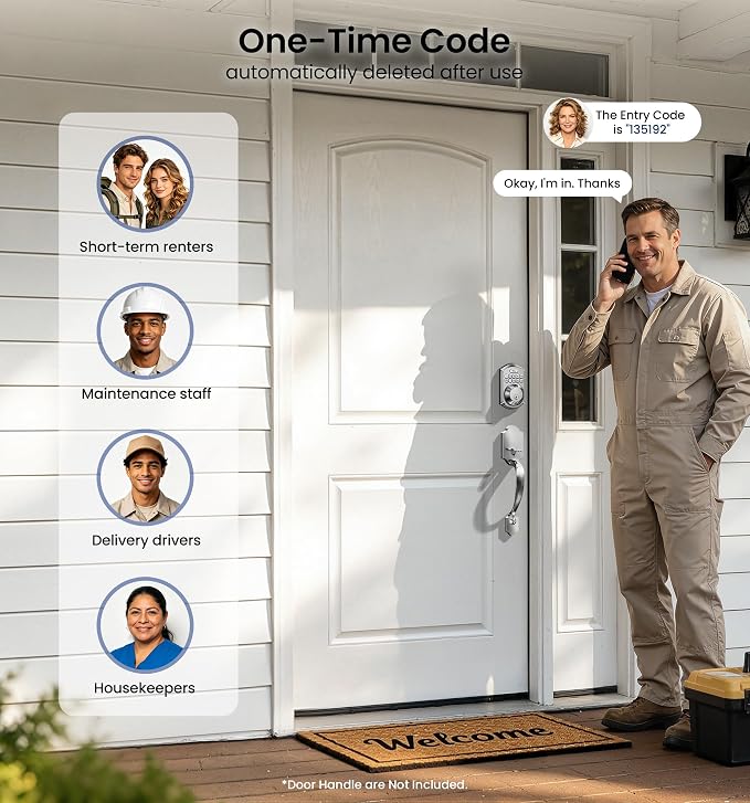 Veise VE001 Keyless Entry Deadbolt, Electronic Keypad Lock, Satin Nickel