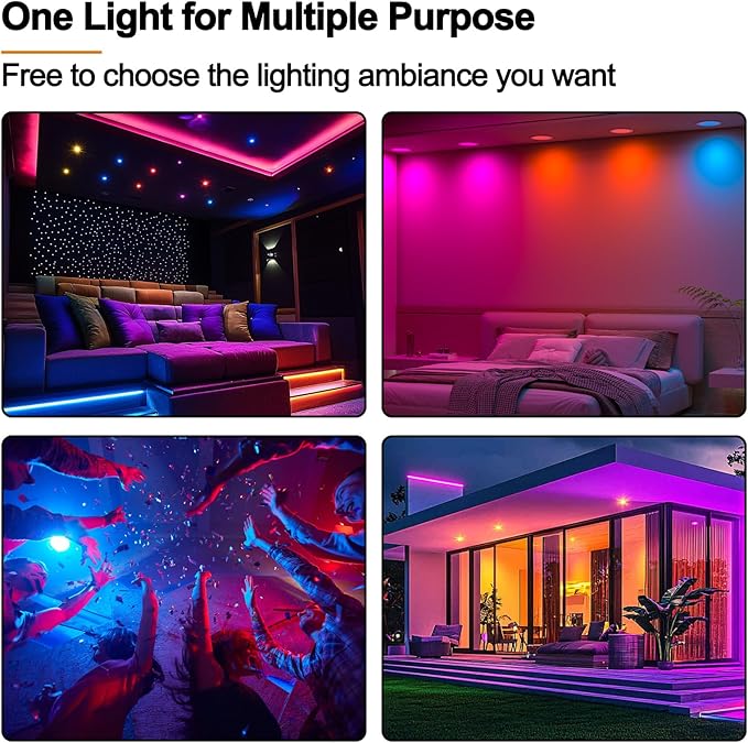 Recessed Lighting 4 Inch RGBCW Color Changing 12W LED Downlights with Junction Box,1080Lumens Canless LED Recessed Ceiling Lights Dimmable by Remote Control,Memory,Timer,Delayed Off,3 Modes, 12Pack