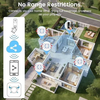 WiFi Doorbell Chime Extender for Ring, Blink & Nest - Indoor Plug & Play, 58 Ringtones, 5 Volume Levels, LED Flash Alert, Unlimited Expandable for Bedroom, Garage, Basement, Alexa Compatible