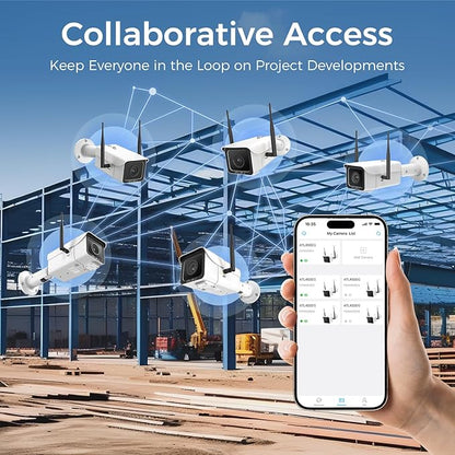 ATLI 4G LTE 4K Time Lapse Camera Dual Band WiFi Construction Outdoor 8MP UHD Resolution 110°Wide Angle App Control Live Preview Remote Access IP67 Weatherproof Pre-Installed 512GB Memory Card