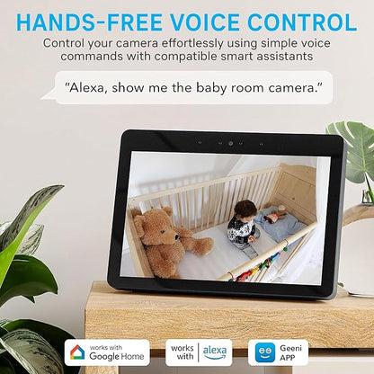 Geeni Vivid Indoor Smart Security Camera – HD Live Stream Camera for Indoor Home Monitoring with Night Vision, 2-Way Audio, Flexible Mount, Micro SD Slot, Motion Detection & App Control – 1Pack, White
