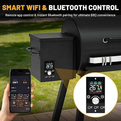 WiFi PID Upgraded Digital Thermostat Controller Board Replacement with APP Smart Control Bluetooth Function Compatiable for Pit Boss Pellet Grills