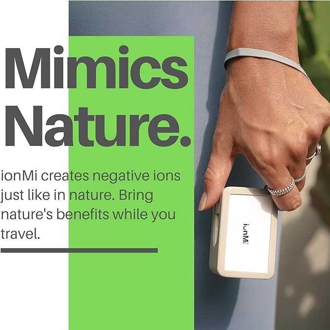 IonPacific ionMi, 2-1 Stationary & Wearable Negative Ionizer Travel Purifier with Highest Output - Up to 20 Million Negative Ions/Sec, USB Rechargeable, Eliminates: Pollutants, Allergens, Mold, Germs