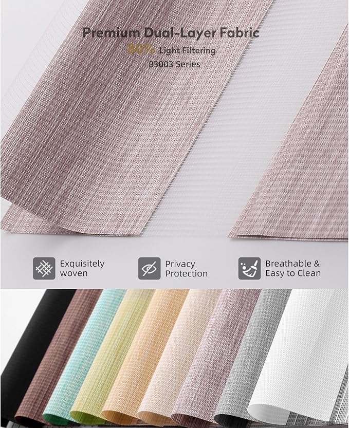 ACMEART Motorized Zebra Blinds,Smart APP & Remote Control Light Filtering Zebra Shades,Compatible with Alexa,Custom Size Electric Window Blinds for Home Office (Rosybrown)