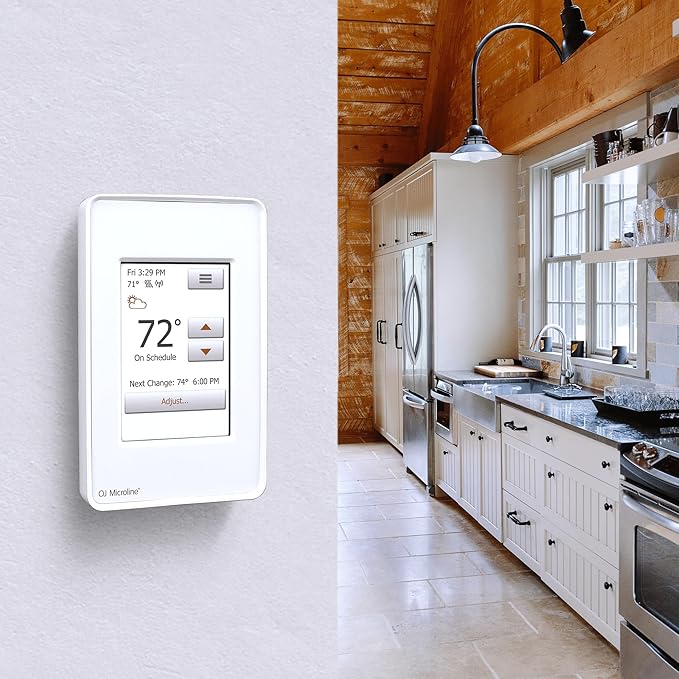 WarmlyYours UWG4-4999 nSpire Touch WiFi Programmable Smart Thermostat, with Touchscreen, Class A GFCI, and Floor Sensor (White)
