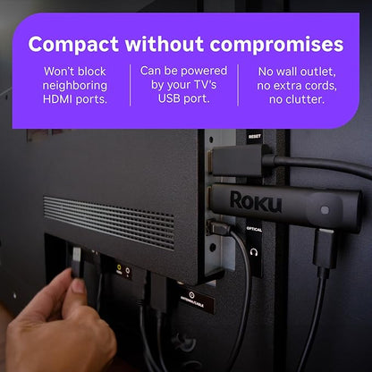 Roku Streaming Stick Plus 4K HDR TV Streaming Device with Voice Remote & Roku Indoor Camera 1080p HD Security Camera with Night Vision Bundle