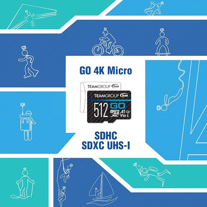 TEAMGROUP GO Card 256GB x 2 Pack MicroSDXC UHS-I U3 V30 4K for Action Cameras & Drone High Speed Flash Memory Card with Adapter for Outdoor Sports&Vlog, 4K Shooting,GoPro&Insta360&DJI TGUSDX256GU364