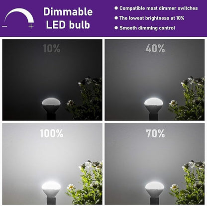 Maelsrlg E17 R14 LED Bulb Dimmable 4W(40W Equivalent) Small Light Bulb, E17 Intermediate Base, 300 Lumens, Curio Cabinet Light Bulb, Daylight White 5000K, Pack of 2