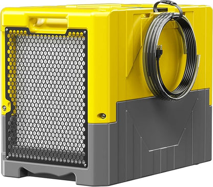 190PPD Commercial Dehumidifier with Pump for Basement-6000Sq.Ft. Warehouse, Large Space Crawl Space Dehumidifier for Efficient Water Damage Restoration-Auto Defrost, Memory Starting, Yelow