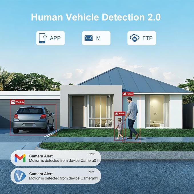 UNILOOK 6MP Bullet PoE IP Camera, Wired Security IP Camera Outdoor, Human Vehicle Motion Detection, 100ft Color Night Vision, Built-in Mic, 2.8mm Lens, IP66 Waterproof, Micro SD Slot(up to 512GB) NDAA