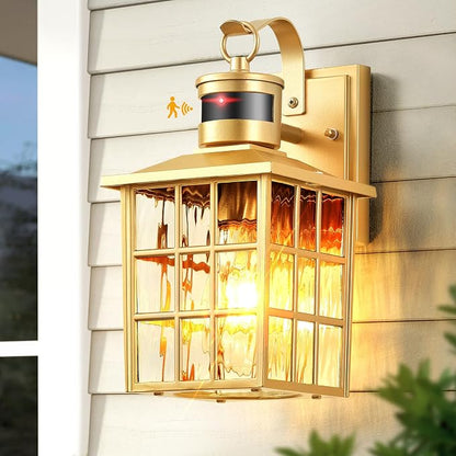 VIANIS Gold Motion Sensor Outdoor Lights for House, Anti-Rust, Waterproof