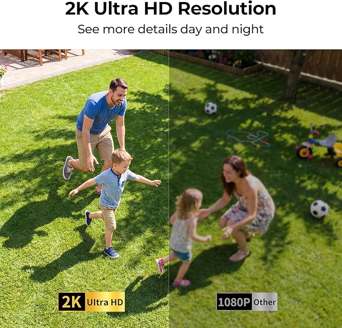 Security Cameras Wireless Outdoor 2K WiFi Wireless Cameras Battery Powered for Home Security Indoor,AI Motion Detection,Color Night Vision,Spotlight,Siren Alarm