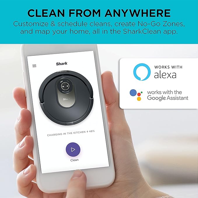 Shark AV2001 AI Robot Vacuum with Self-Cleaning Brushroll, Compatible with Alexa (Renewed)