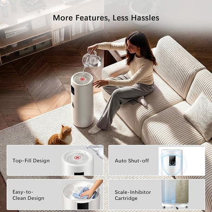 Humidifiers for Large Room Home Bedroom 2000 sq.ft. 17L/4.5Gal Large Humidifier with Extension Tube & 4 Speed Mist,Top Fill Wholehouse Humidifier with 360°Nozzle for Plant Office Commercial Greenhouse