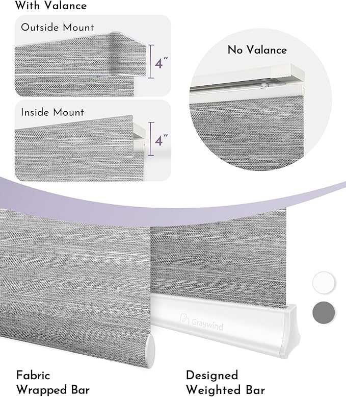 Graywind Rechargeable Smart Sliding Panels Compatible with Alexa Google Motorized Panel Track Blinds Remote Control for Patio Sliding Door Closet Door Width Up to 177" Custom Size (Jacquard Grey)