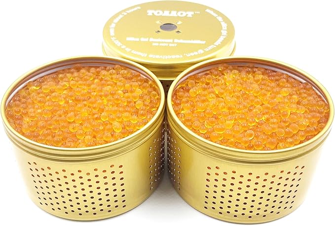 Gun Safe Dehumidifier, Moisture Absorber, 200g Small Silica Gel Desiccant Canister for Gun Cabinets & Safes, Aluminum Shell, Reusable