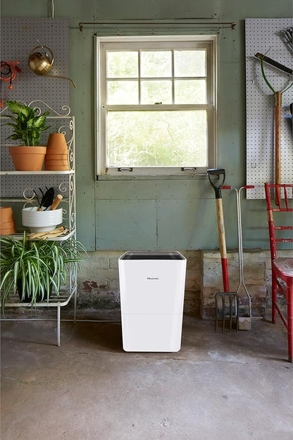 Hisense ConnectLife Smart Control 50 Pint 3-Speeds Dehumidifier, 3 Fan Speeds (High, Low, Auto), WiFi Enabled, Low Noise Airflow System 46 dB, 115v, Up to 4500 sq.ft, DH7021W1WG (Renewed)