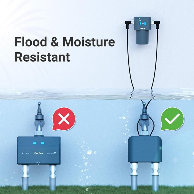 LinkTap T1 2-Zone Smart Hose Timer (Req. Gateway), Multiple Power Options | Irrigation by Weather/Volume/Duration, Intelligent Fault Detection & Alerts, Advanced Flow Monitoring, 2-Yr Warranty, IP66