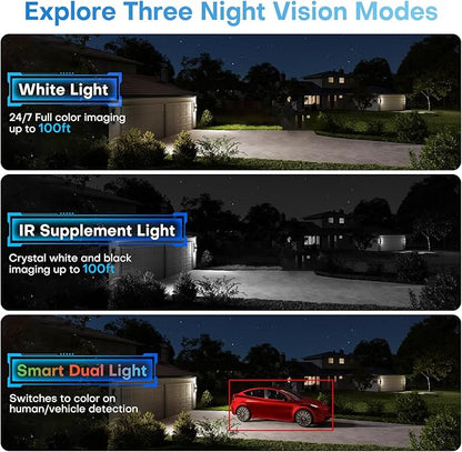 8MP Outdoor Dome PoE Camera - 4K IP Camera with Mic/Audio, Human/Vehicle Detection, Smart Hybrid Color Night, 2.8mm 114°FoV, IP67, IK08 vandalproof, H.265+, 3-Axis, 120db WDR, SD Card Slot