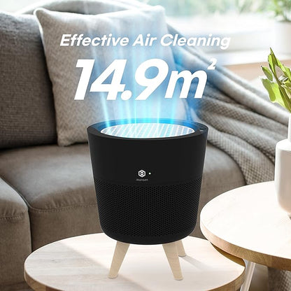 IMUNSEN M-002B HEPA Air Purifier with H13 True HEPA Filter, Cypress Wood Filter, Auto Sleep Mode, Filters 99.97% Pollen, Smoke, Perfect for Office and Bedroom, Made in Korea - Black