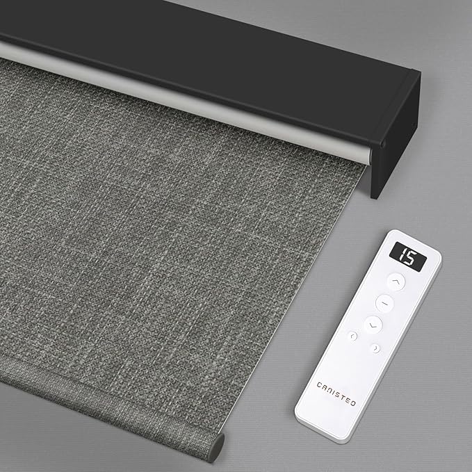 Motorized Roller Shade: 100% Blackout, Electric Blinds Compatible with Alexa/Google Home/Apple Homekit, Customized Size, Aura Dove