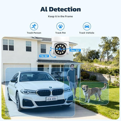 CAMCAMP Wireless Security Camera System,Color Night Vision Wireless Security Camera Outdoor with Auto Tracking,Up to 10CH,360° PTZ,2-Way Audio,2.4/5GHz WiFi, for Home & Business Surveillance Kits